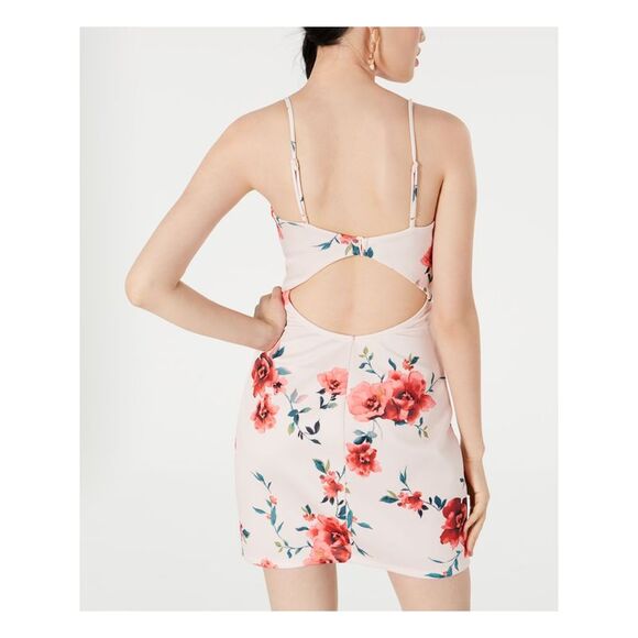 MY MICHELLE Womens Cut Out Spaghetti Strap Square Neck Mini Party Body Con Dress - Picture 2 of 4